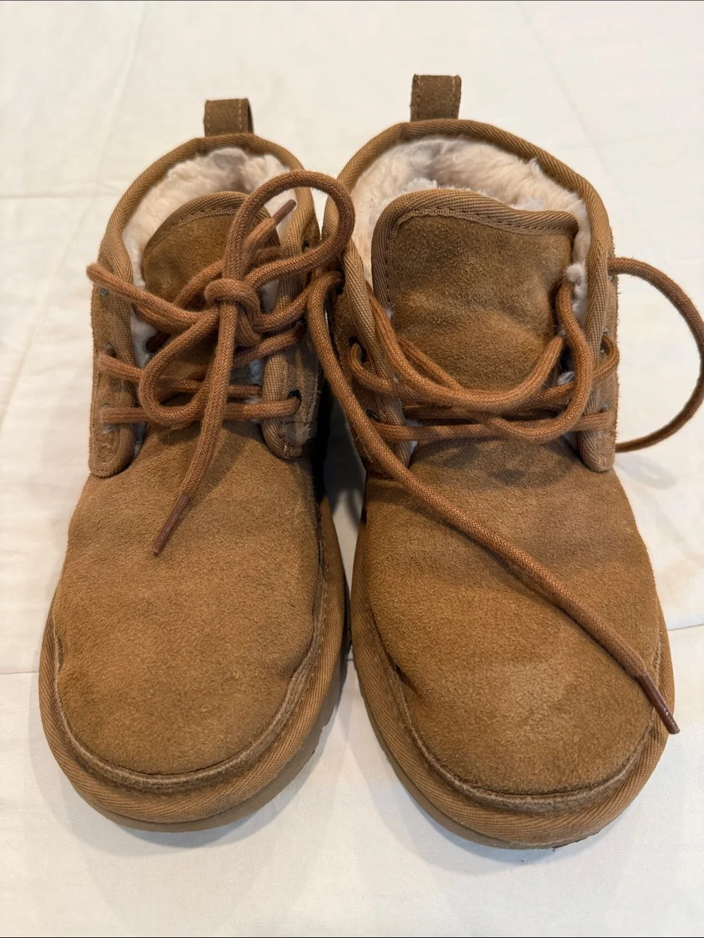 UGG Chestnut Suede Lace-Up Ankle Booties